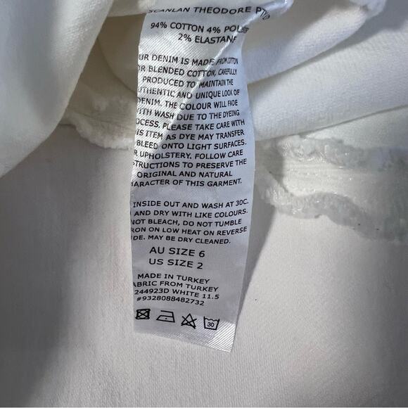 Scanlan Theodore Denim Cocoon Sleeve Mini Dress White Sz US 2 - Picture 9 of 10